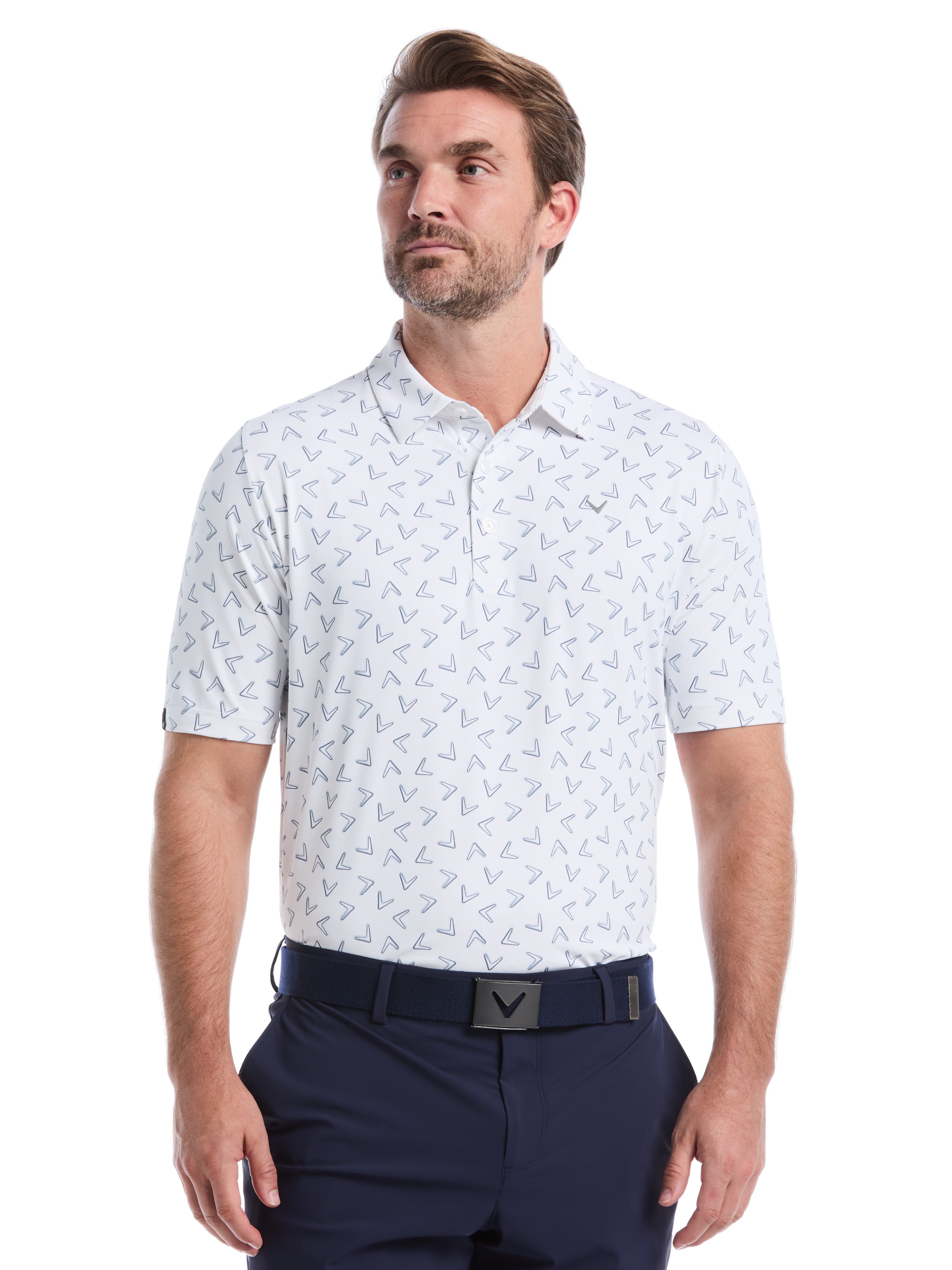 Mens All Over Chevron Printed Polo – Callaway Apparel