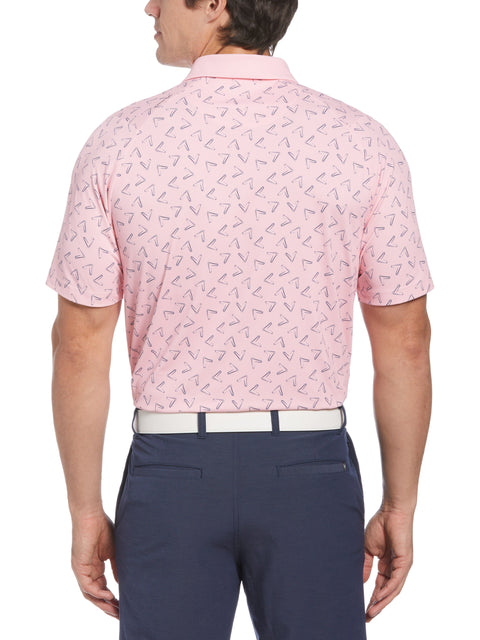 Painted Chevron Print Golf Polo (Candy Pink) 
