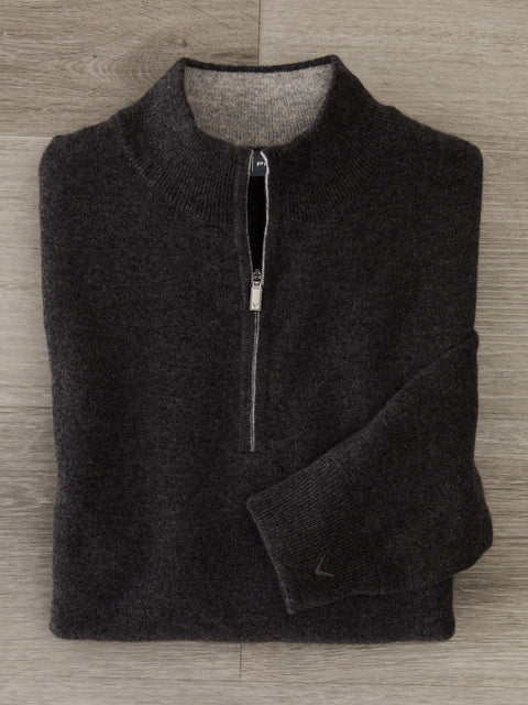 Mens Premium Cashmere 1/4-Zip Golf Sweater-Sweaters-Flannel Heather-S-Callaway