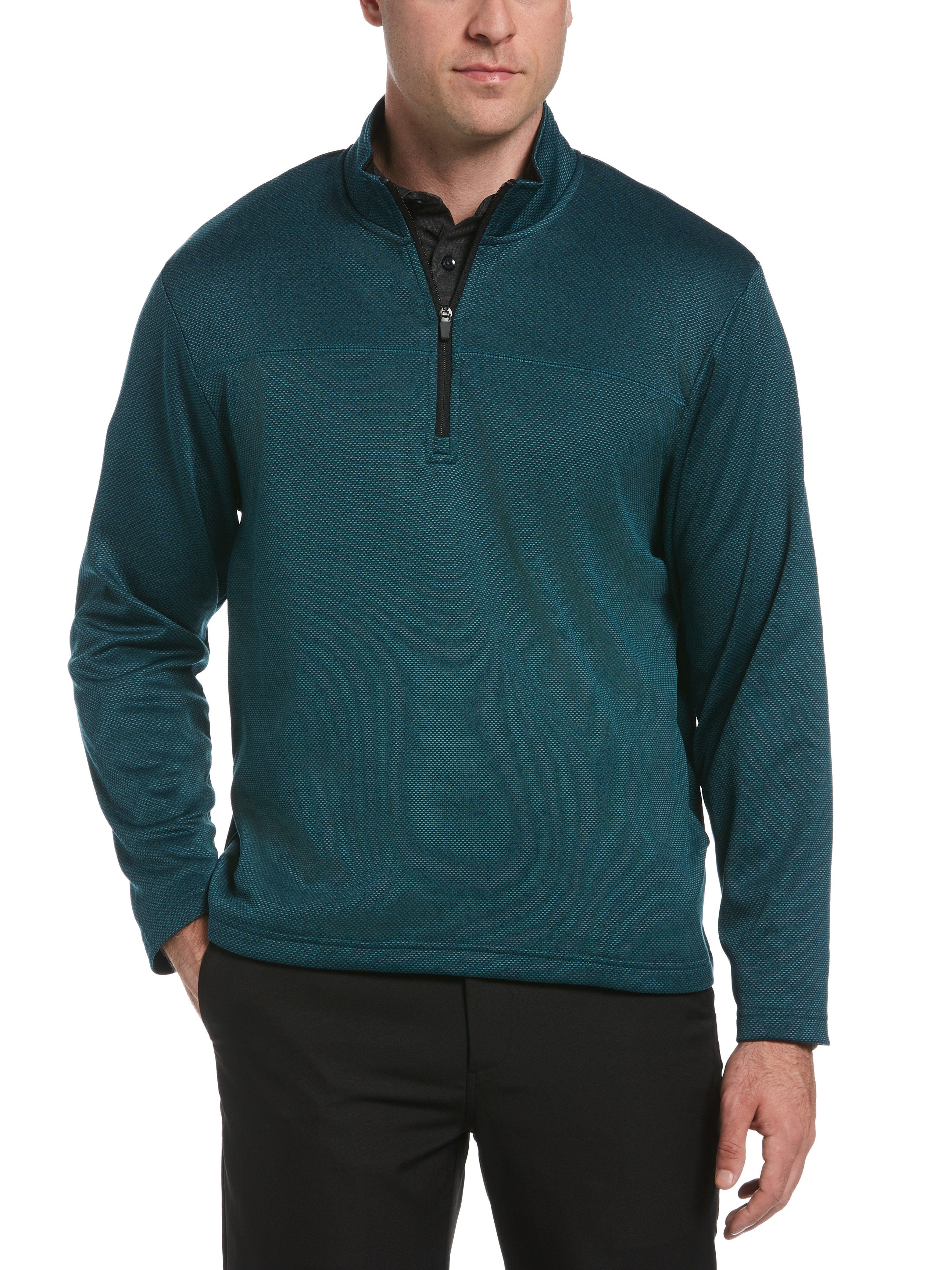 Mens-Quarter-Zip-Pullover-Dark