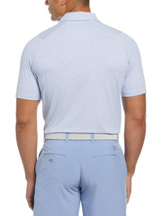 Short Sleeve All Over Tee Time Print Polo (Chambray) 