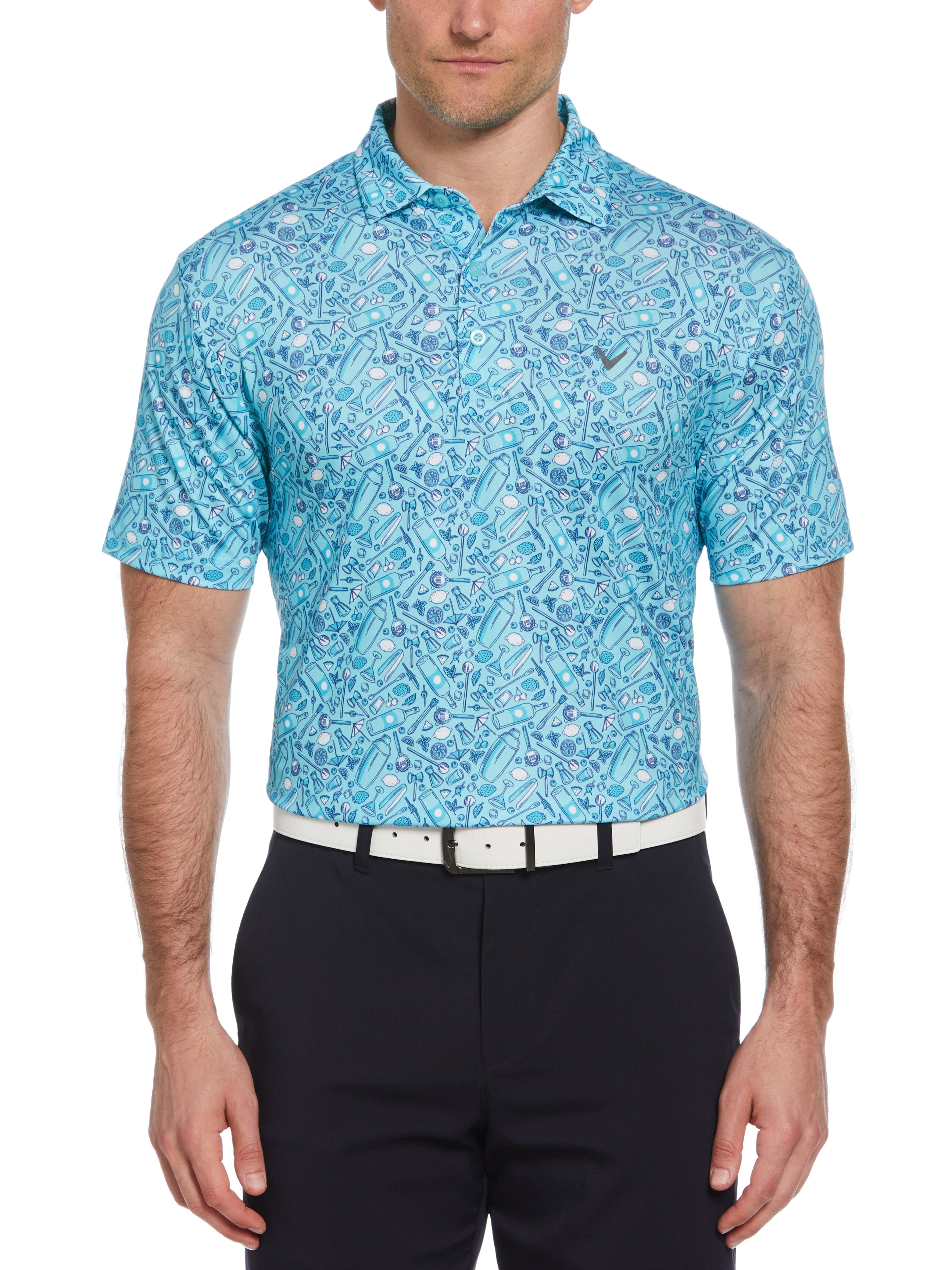 Mens Tropical Cocktail Print Short Sleeve Golf Polo – Callaway Apparel Mens Tropical Cocktail Print Short Sleeve Golf Polo – Callaway Apparel