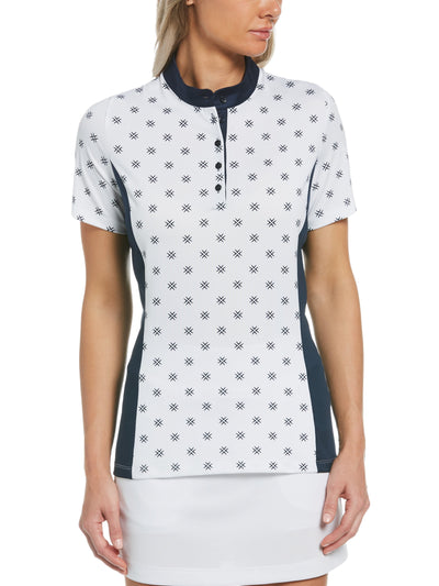 Womens Chevron Floral Print Golf Shirt-Polos-Callaway