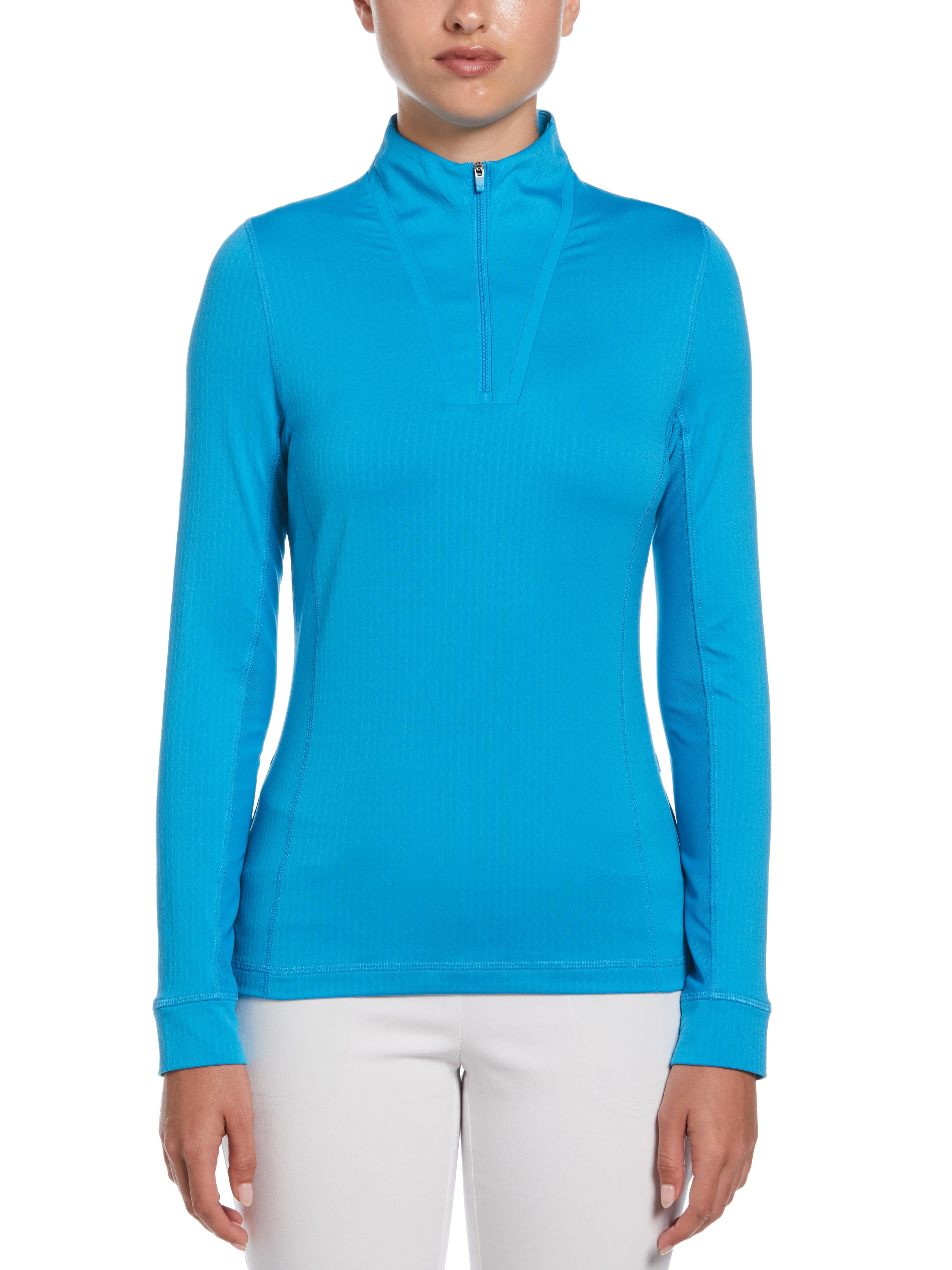 Womens Quarter Zip Seams Long Sleeve Top – Callaway Apparel