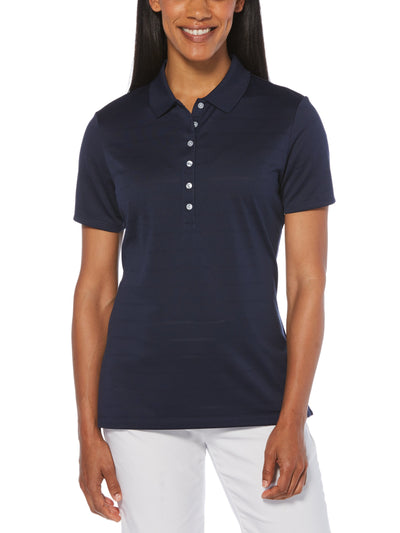 Short Sleeve All Over Tee Time Print Polo (Peacoat) 