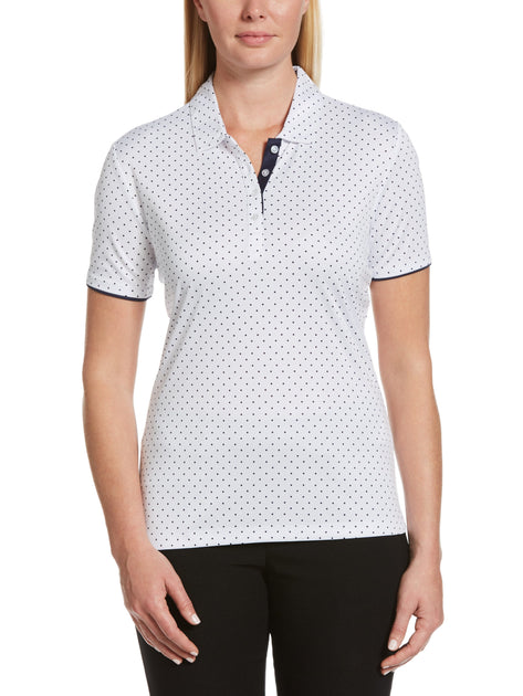 Vintage Black Tiny Polka Dot Women's Golf Shirts