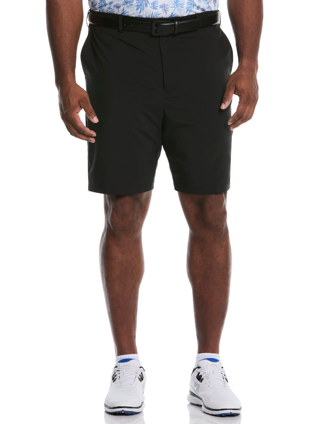 Flat Front Stretch Golf Shorts (Caviar) 