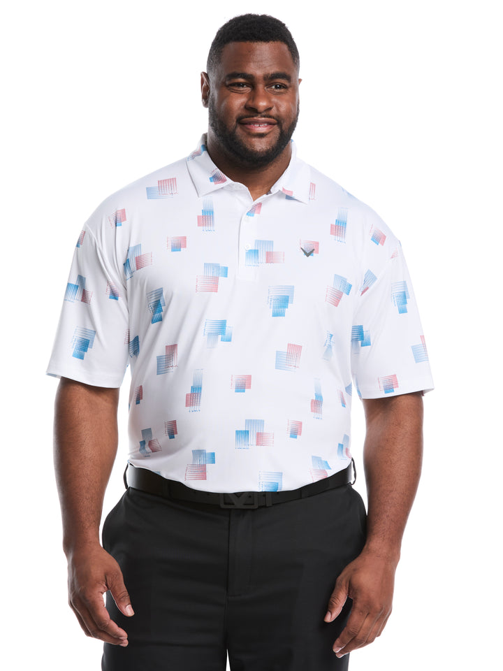 Big & Tall 8 Essential Clubs Print Polo (Bright White) 