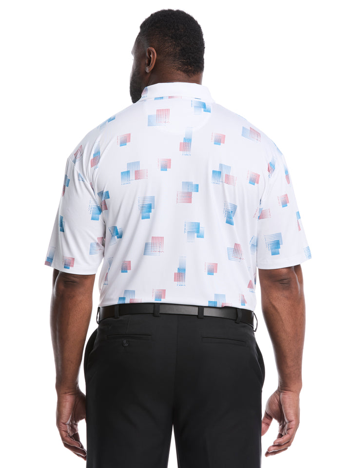 Big & Tall 8 Essential Clubs Print Polo (Bright White) 
