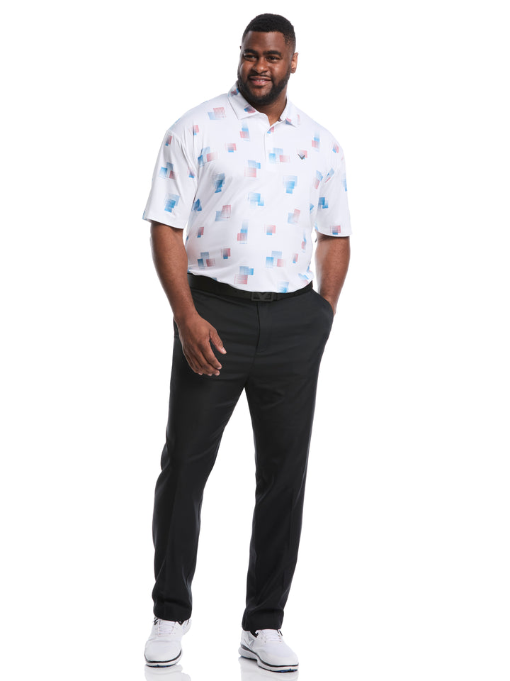 Big & Tall 8 Essential Clubs Print Polo (Bright White) 