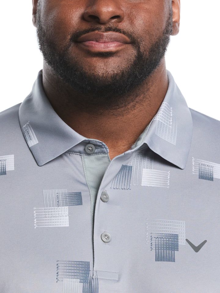 Big & Tall 8 Essential Clubs Print Polo (Concrete) 