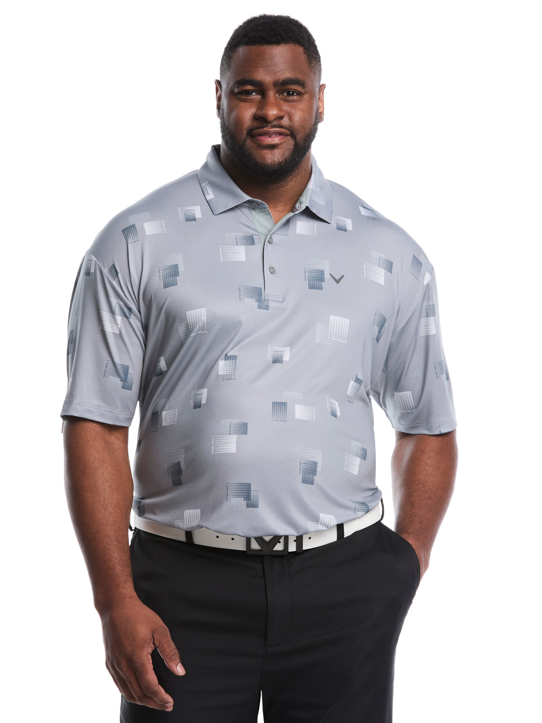 Big & Tall 8 Essential Clubs Print Polo (Concrete) 