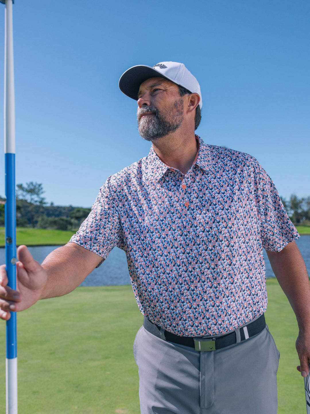 Big & Tall Abstract Golf Ball Print Golf Polo-Polos-Callaway