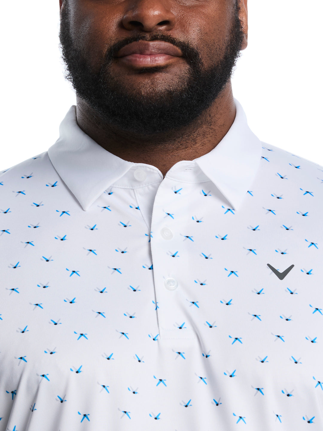 Big & Tall All Over Birdie Chev Print-Polos-Callaway