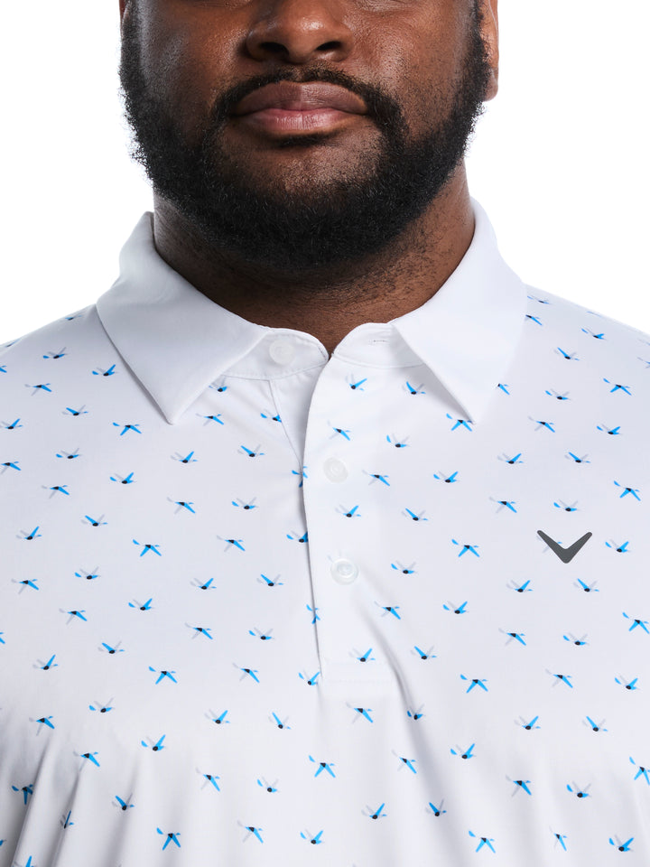 Big & Tall All Over Birdie Chev Print-Polos-Callaway