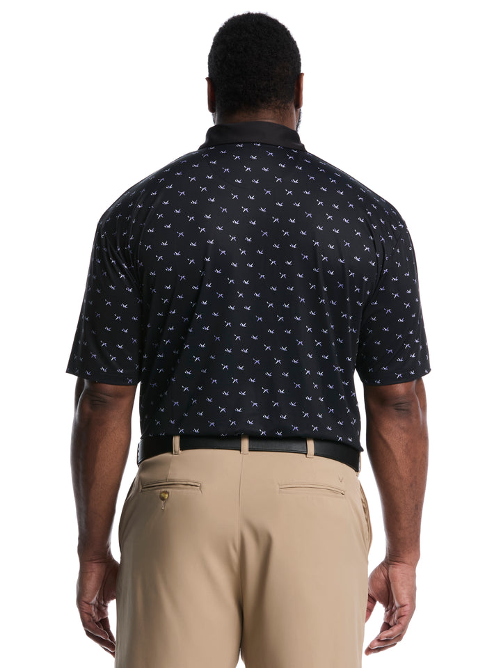 Big & Tall All Over Birdie Chev Print-Polos-Callaway