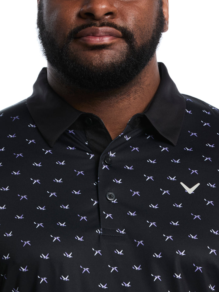 Big & Tall All Over Birdie Chev Print-Polos-Callaway