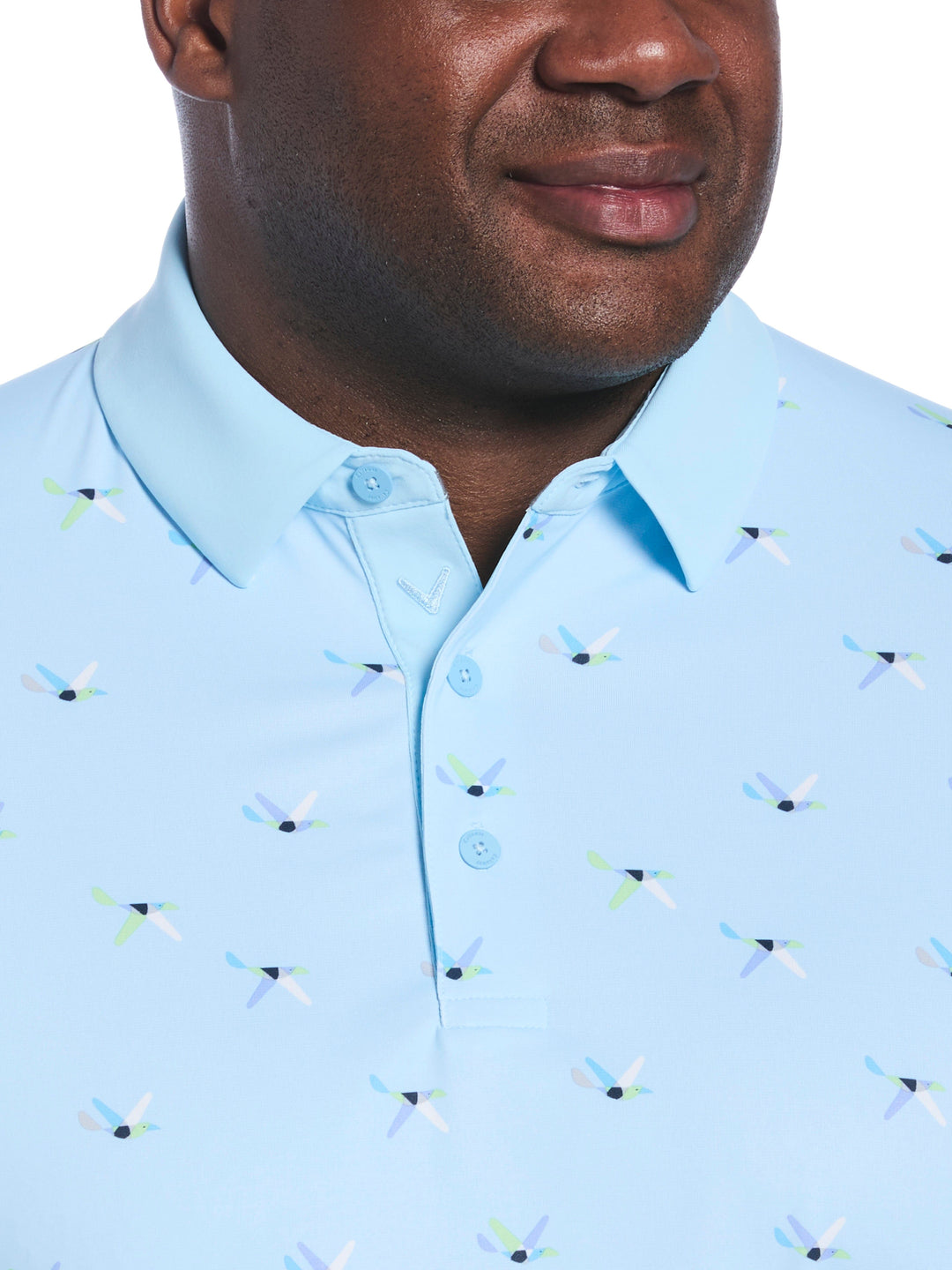Big & Tall All Over Birdie Print Polo (Arctic  Paradise) 