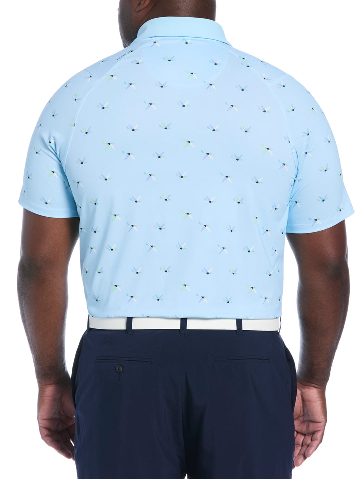 Big & Tall All Over Birdie Print Polo (Arctic  Paradise) 