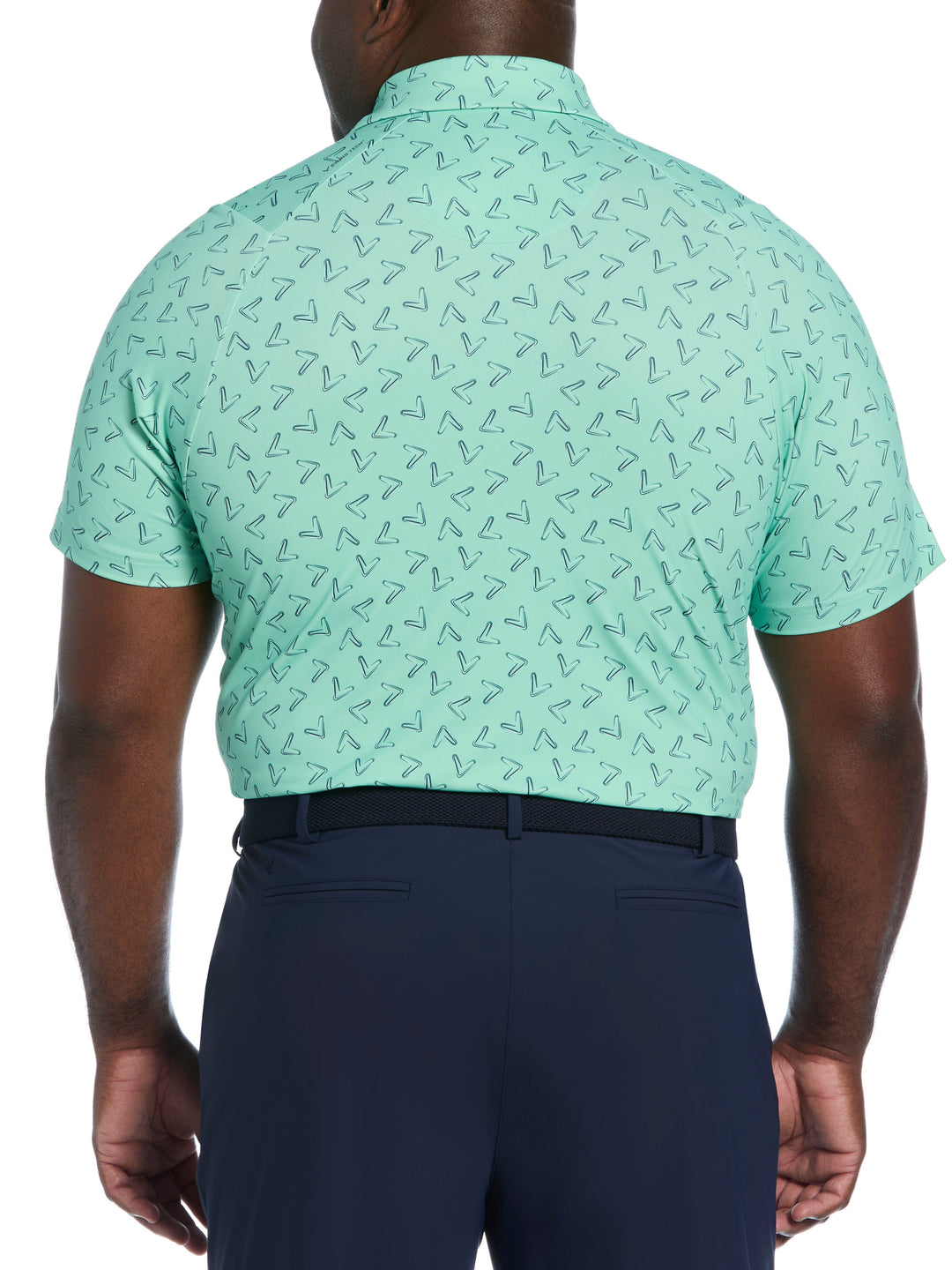 Big & Tall All Over Chevron Polo  (Neptune Green) 