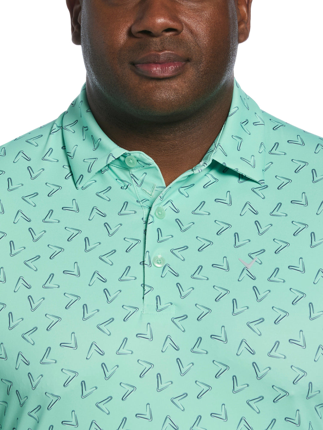 Big & Tall All Over Chevron Polo  (Neptune Green) 