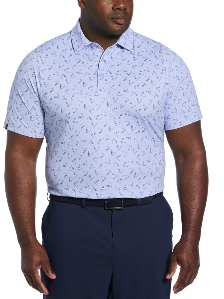 Big & Tall All Over Chevron Polo  (Spring Lavender) 