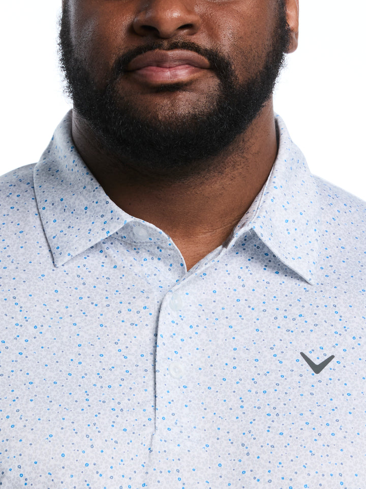 Big & Tall All Over Confetti Floral Print Polo-Polos-Callaway