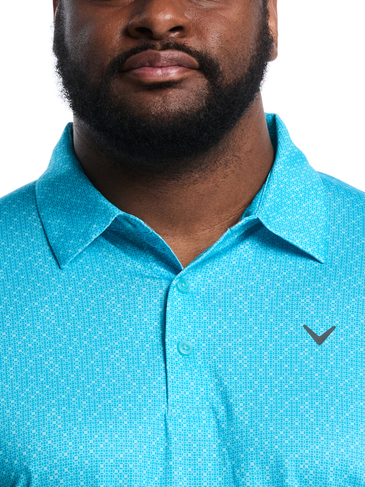 Big & Tall All Over Mini Geo Print Polo-Polos-Callaway