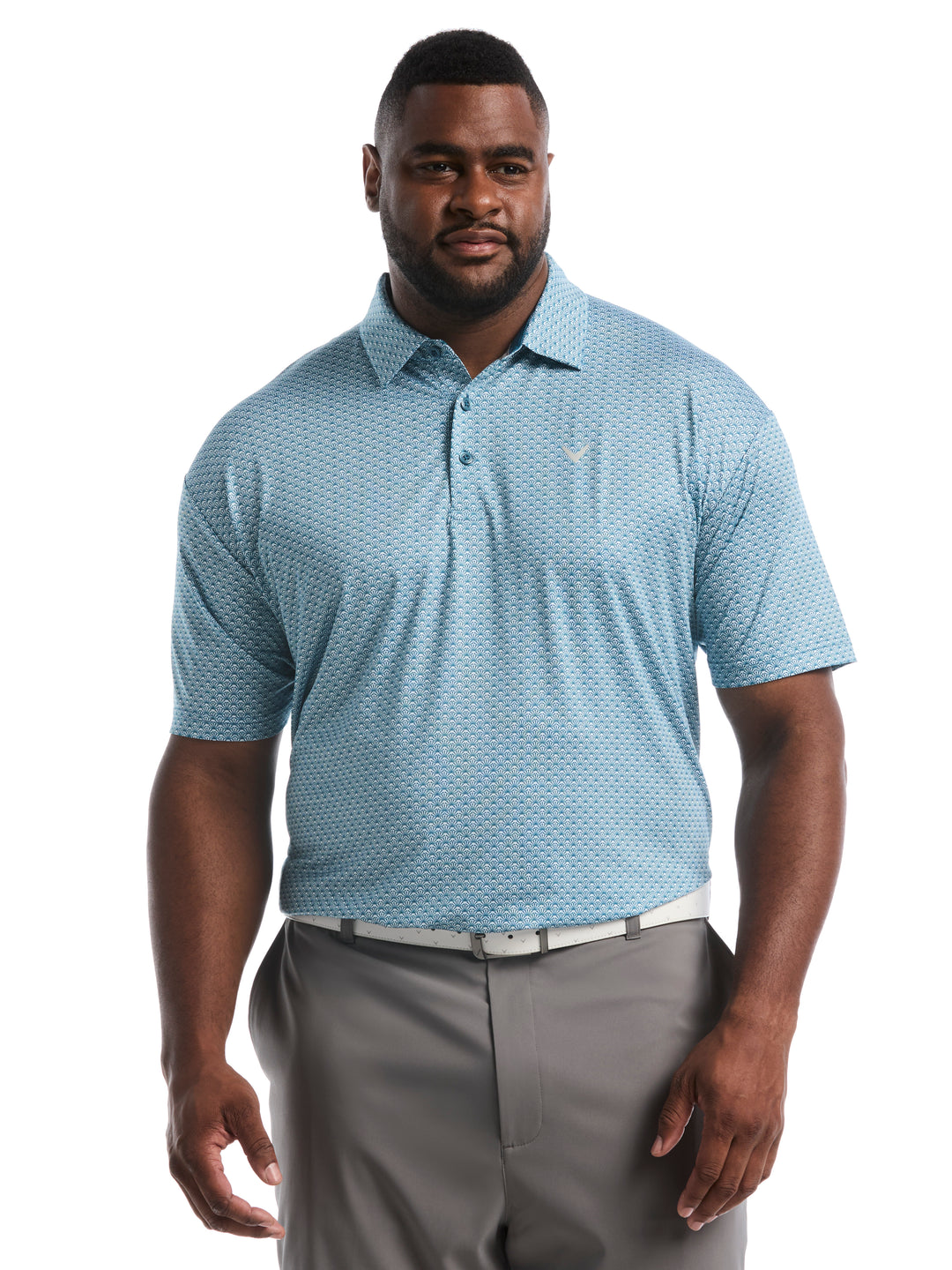 Big & Tall All-Over Tee Print Polo-Polos-Blue Coral-1X-Callaway