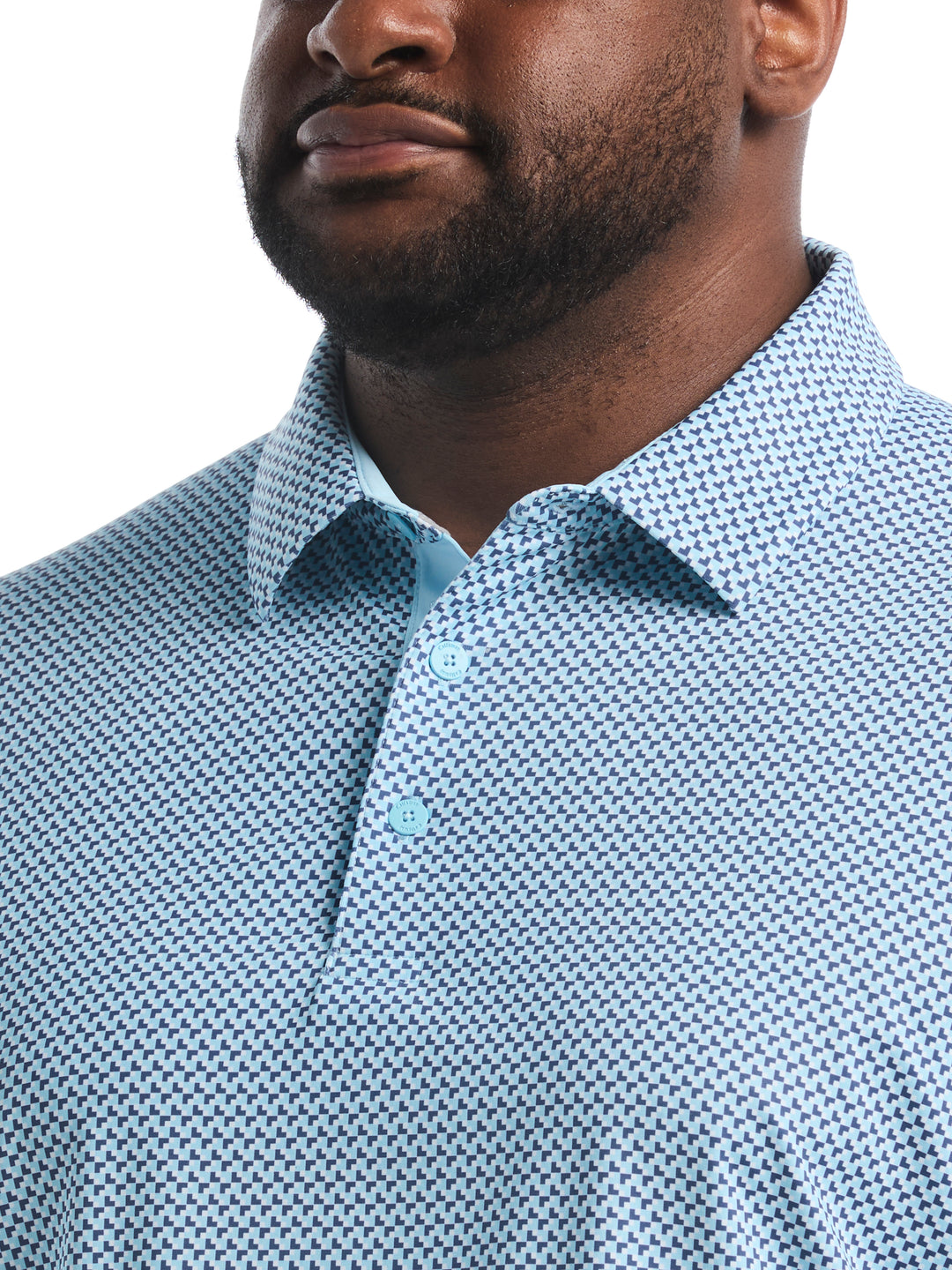 Big & Tall Blocked Chevron Print Polo-Polos-Callaway