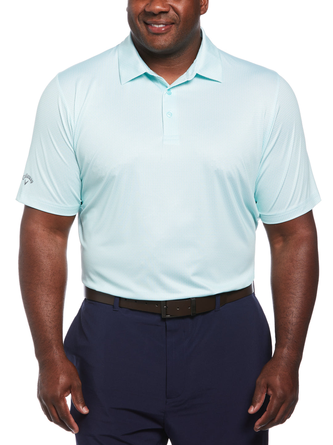 Chevron Foulard Print Golf Polo (Aruba Blue) 