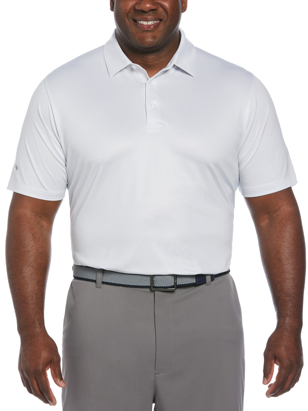 Chevron Foulard Print Golf Polo (Bright White) 