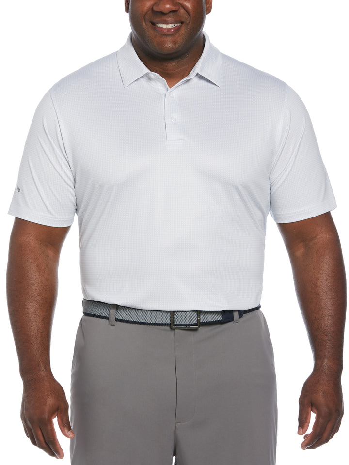 Chevron Foulard Print Golf Polo (Bright White) 