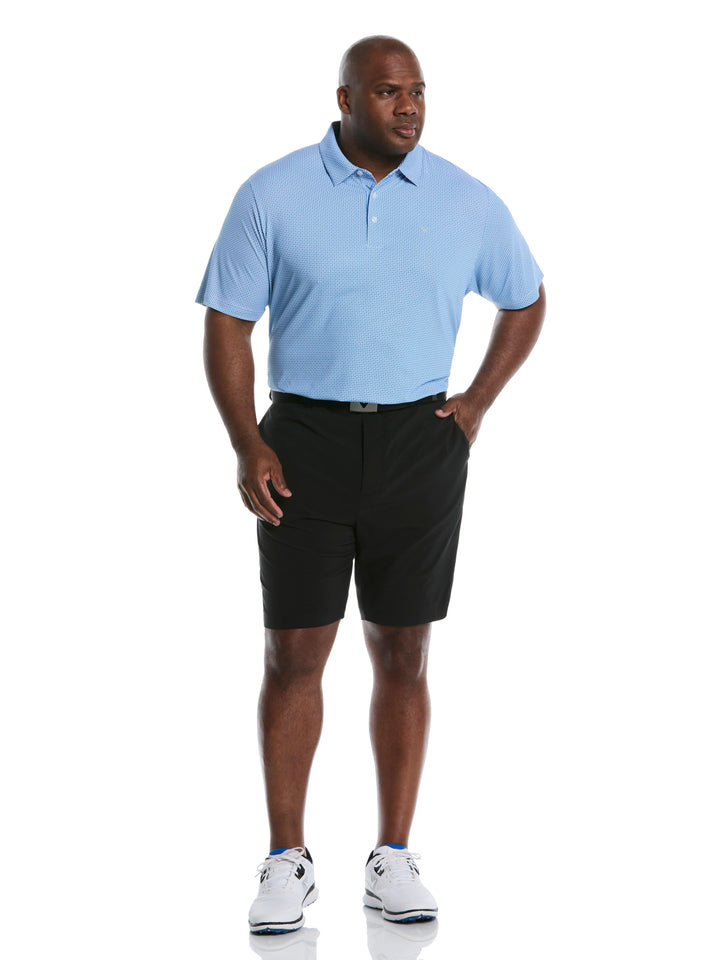 Big & Tall Chevron Foulard Print Golf Polo (Galaxy Blue) 