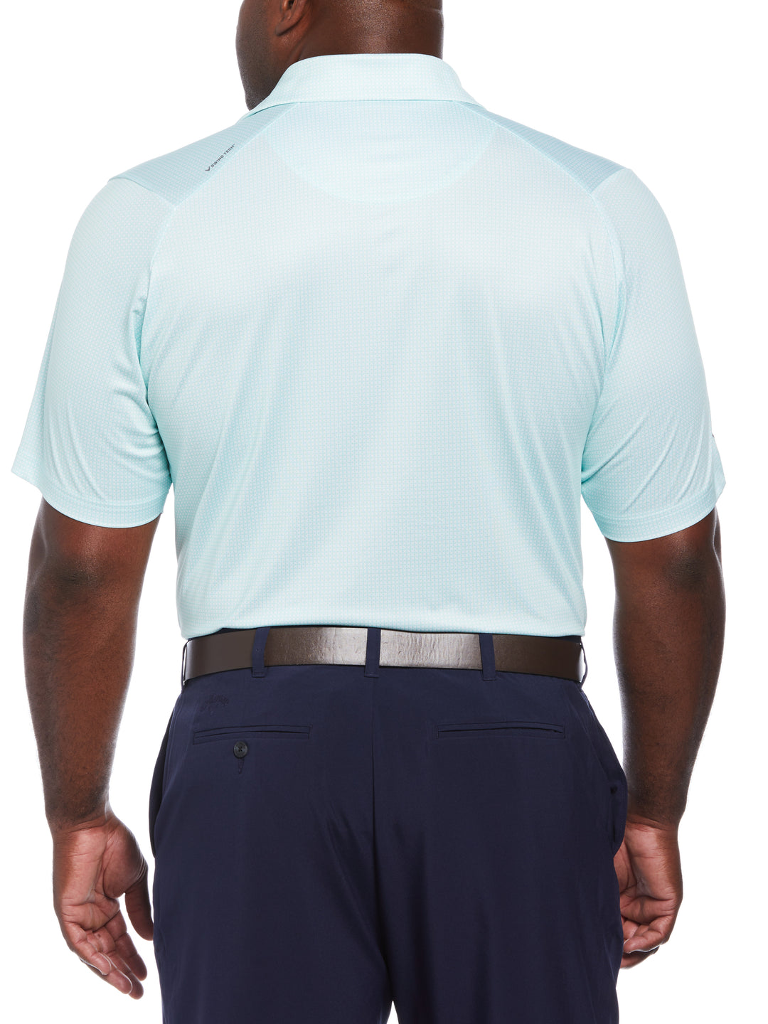 Chevron Foulard Print Golf Polo (Aruba Blue) 