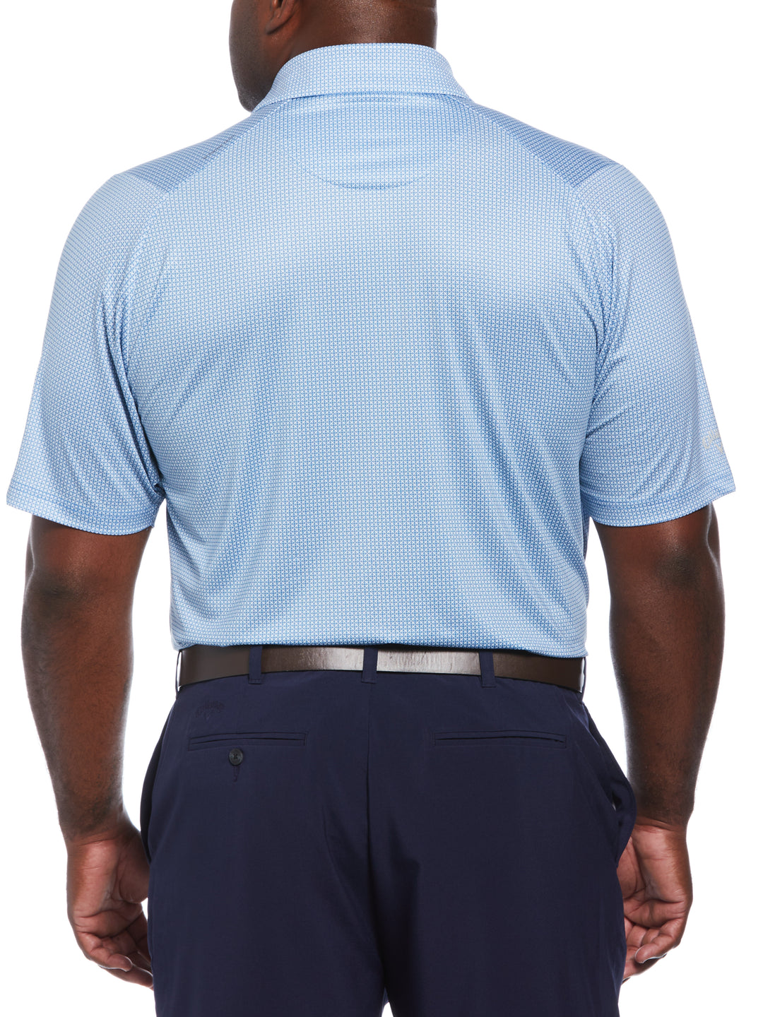 Chevron Foulard Print Golf Polo (Vallarta Blue) 