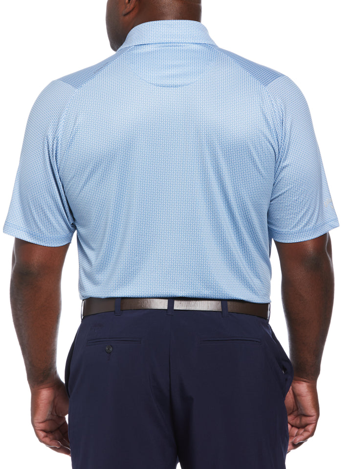 Chevron Foulard Print Golf Polo (Vallarta Blue) 