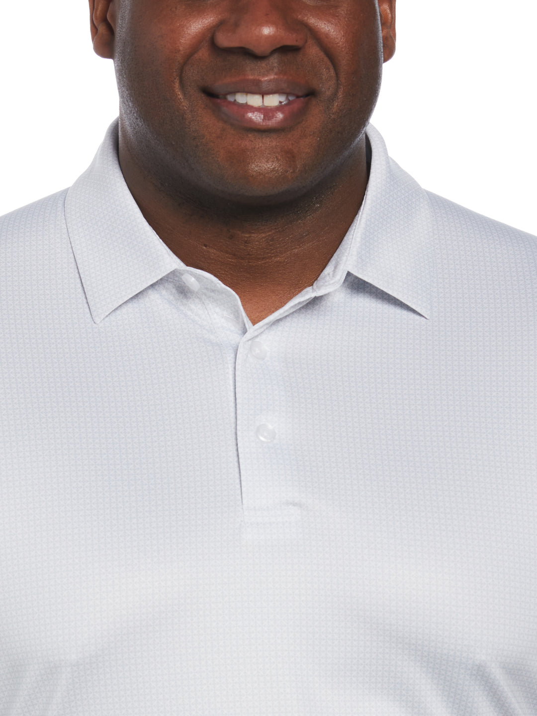 Chevron Foulard Print Golf Polo (Bright White) 