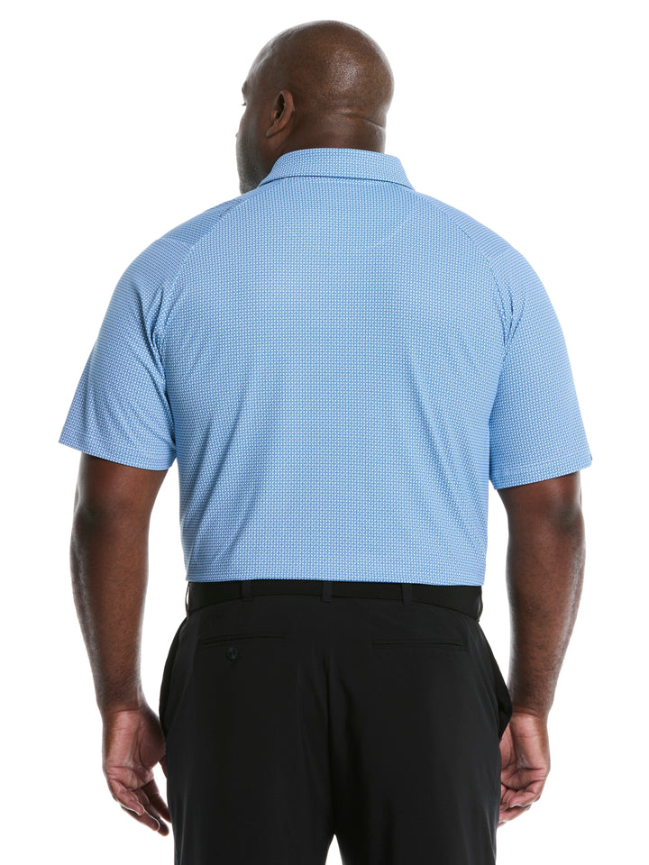 Big & Tall Chevron Foulard Print Golf Polo (Galaxy Blue) 