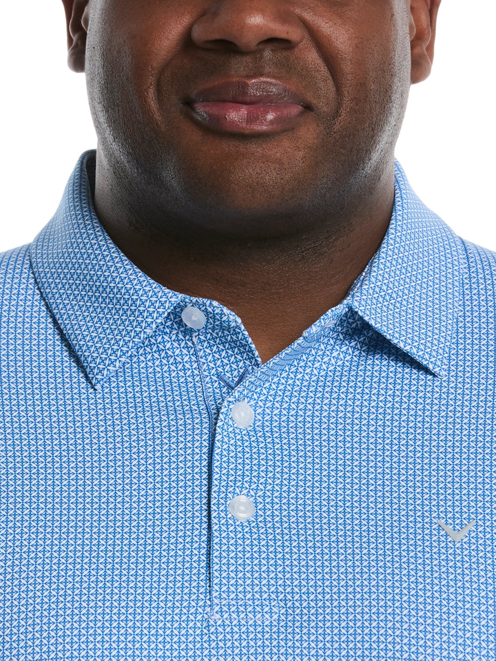 Big & Tall Chevron Foulard Print Golf Polo (Galaxy Blue) 