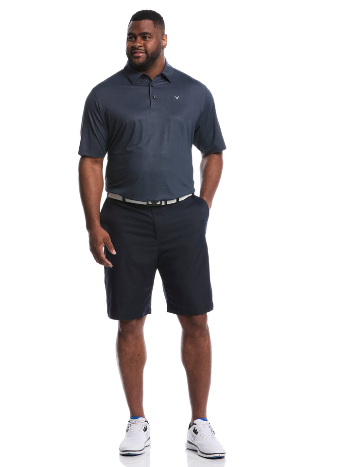 Big & Tall Chevron Foulard Print Golf Polo (Caviar) 