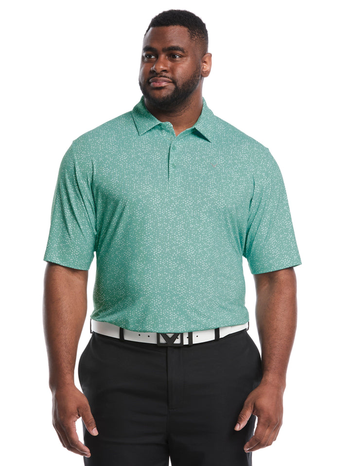 Big & Tall Chevron Print Golf Polo (Aquifer) 