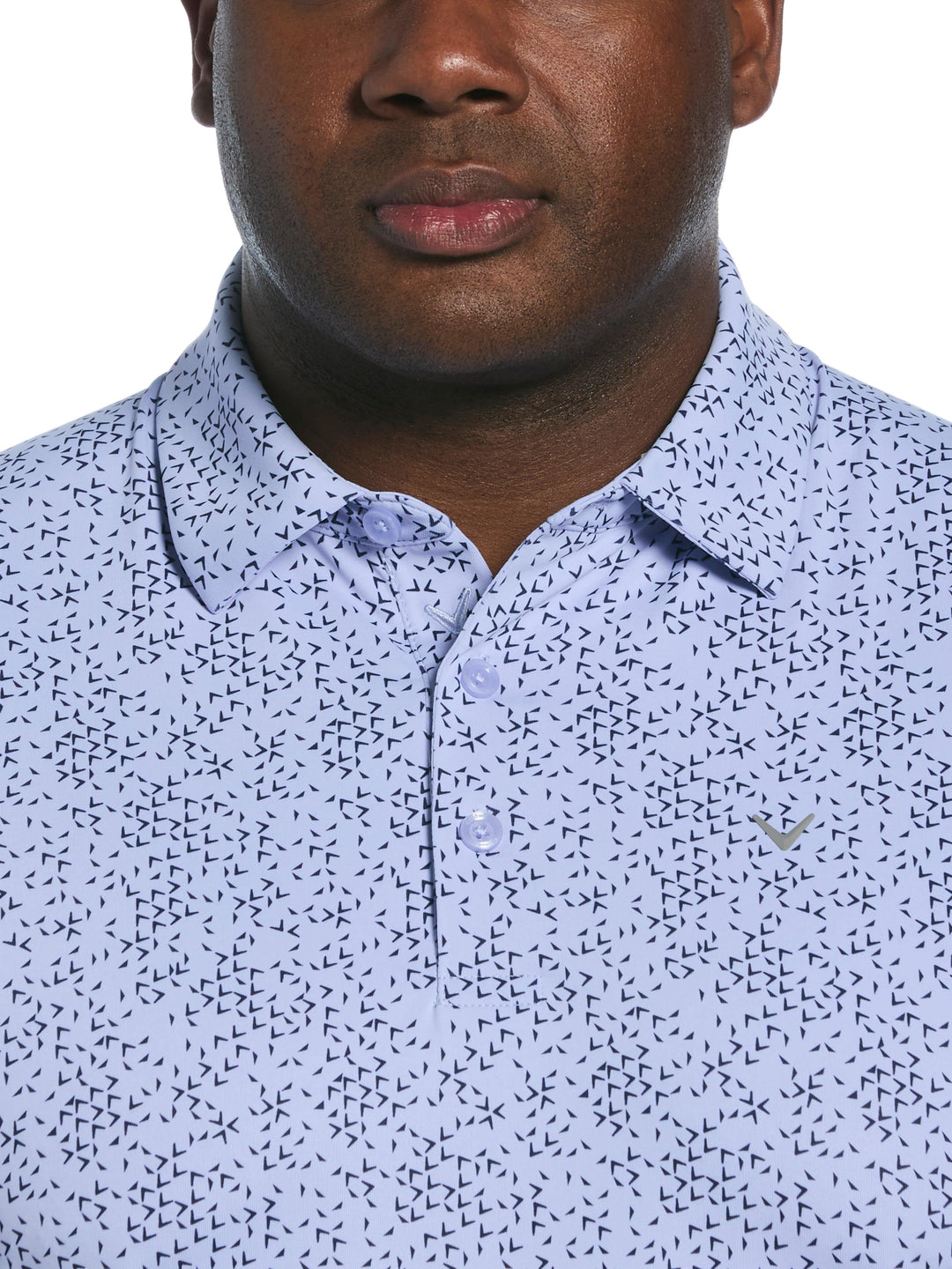 Big & Tall Chevron Print Golf Polo (Spring Lavender) 