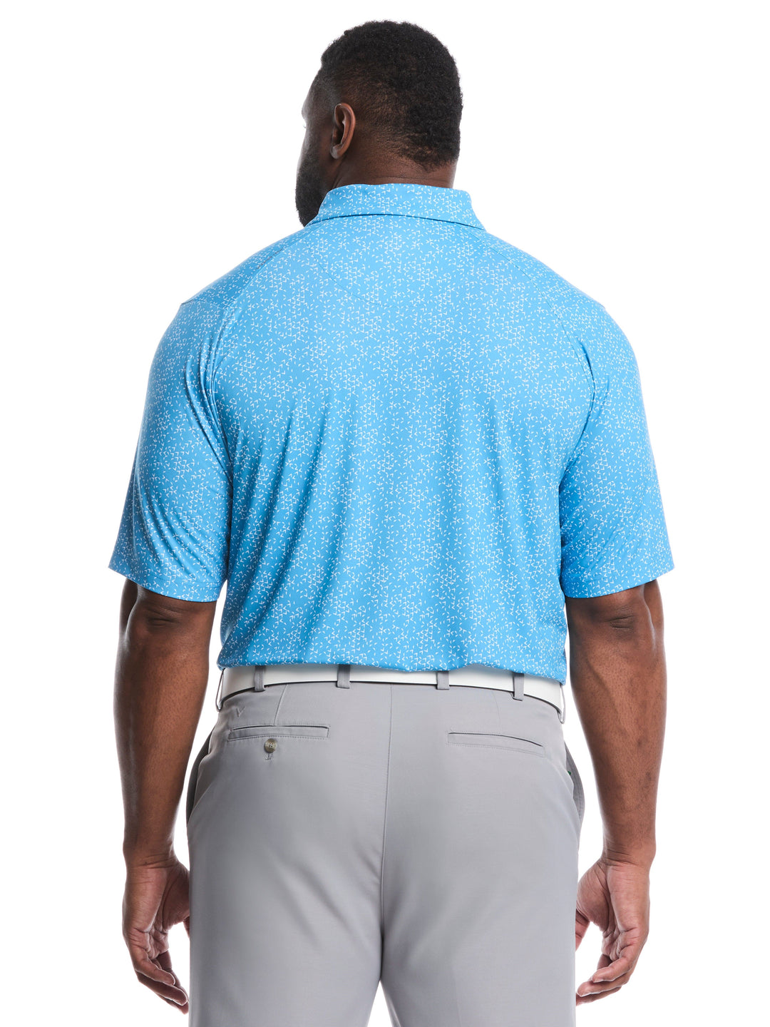 Big & Tall Chevron Print Golf Polo (Cendre Blue) 