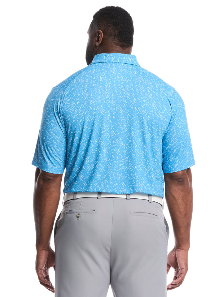 Big & Tall Chevron Print Golf Polo (Cendre Blue) 