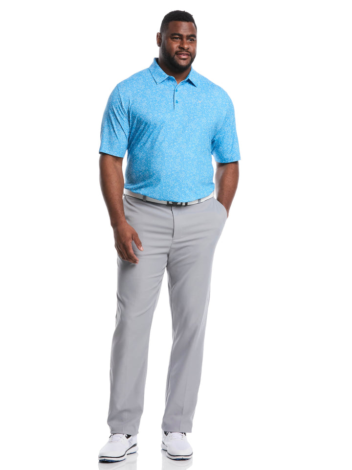 Big & Tall Chevron Print Golf Polo (Cendre Blue) 