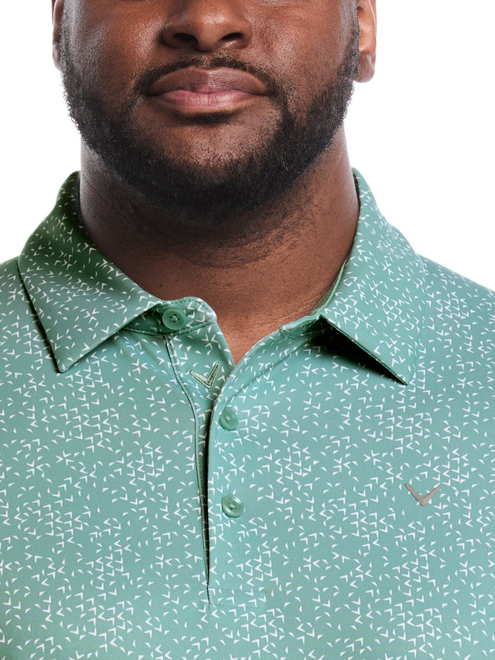 Big & Tall Chevron Print Golf Polo (Aquifer) 