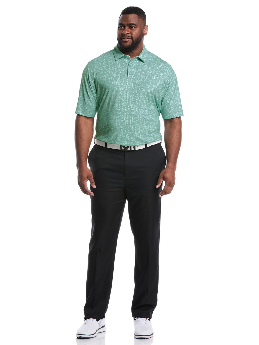 Big & Tall Chevron Print Golf Polo (Aquifer) 