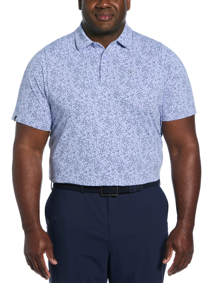 Big & Tall Chevron Print Golf Polo (Spring Lavender) 