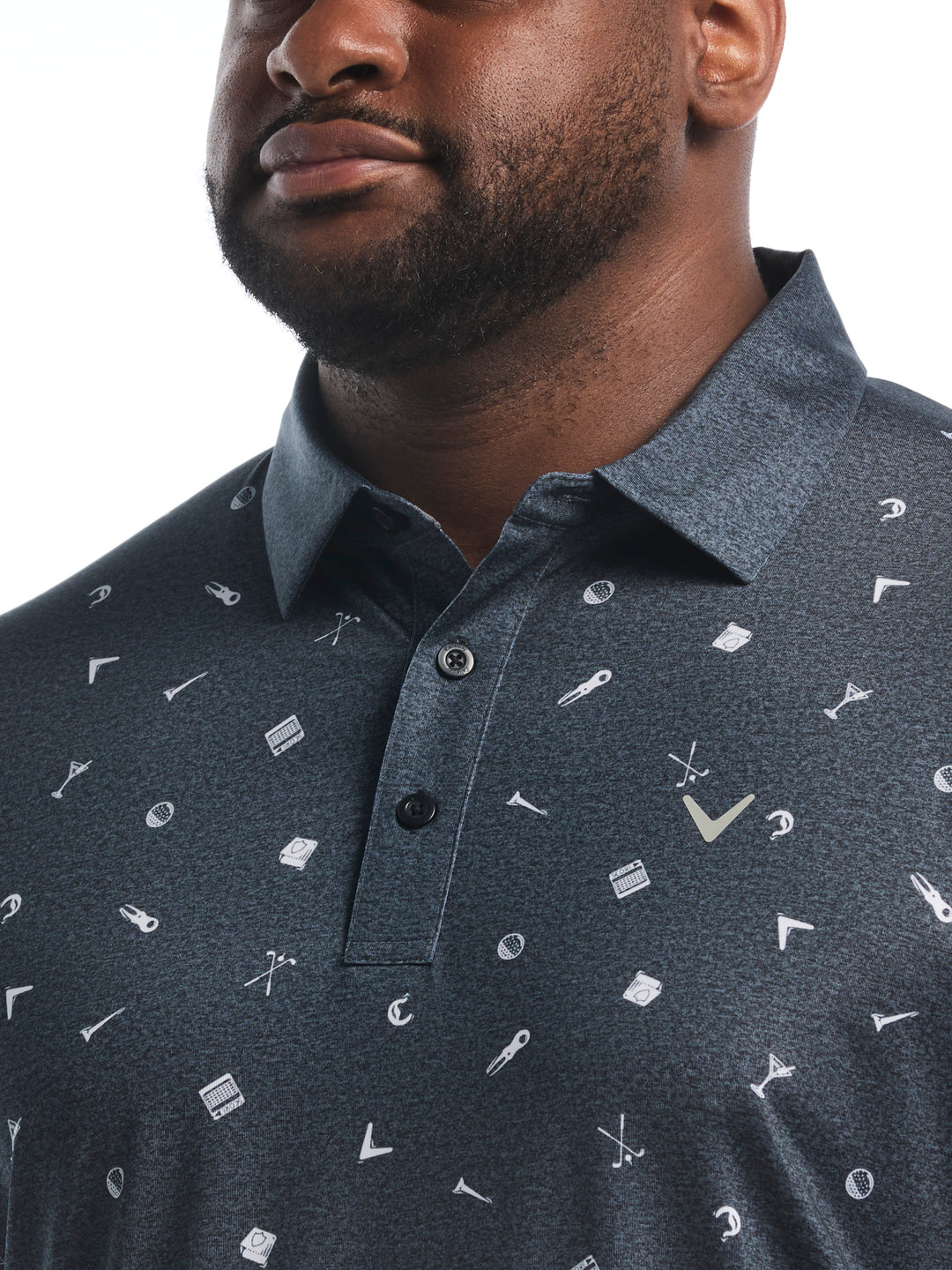 Big & Tall Clubhouse Essentials Print Polo-Polos-Callaway